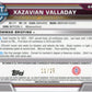 2022 Bowman Chrome University Xazavian Valladay #64 - #/25 Orange Shimmer Autograph