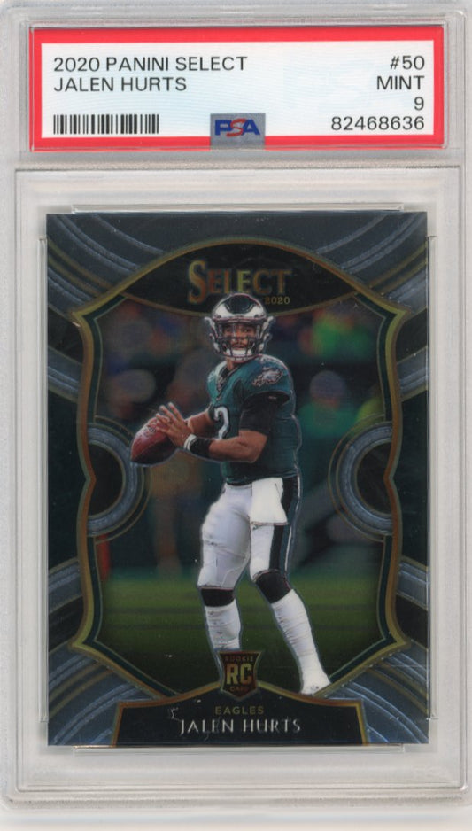 2020 Panini Select Jalen Hurts RC #50 - PSA 9 Eagles