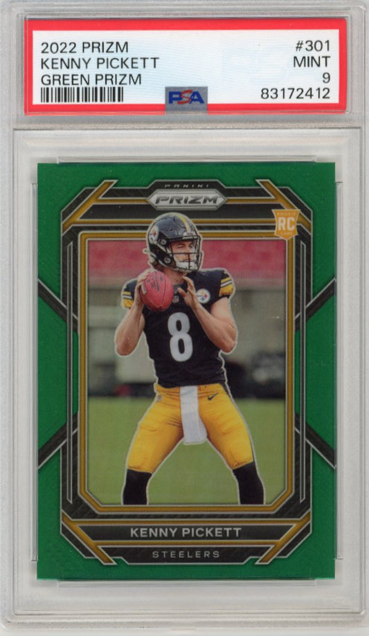 2022 Panini Prizm Kenny Pickett RC #301 - Green PSA 9 Steelers