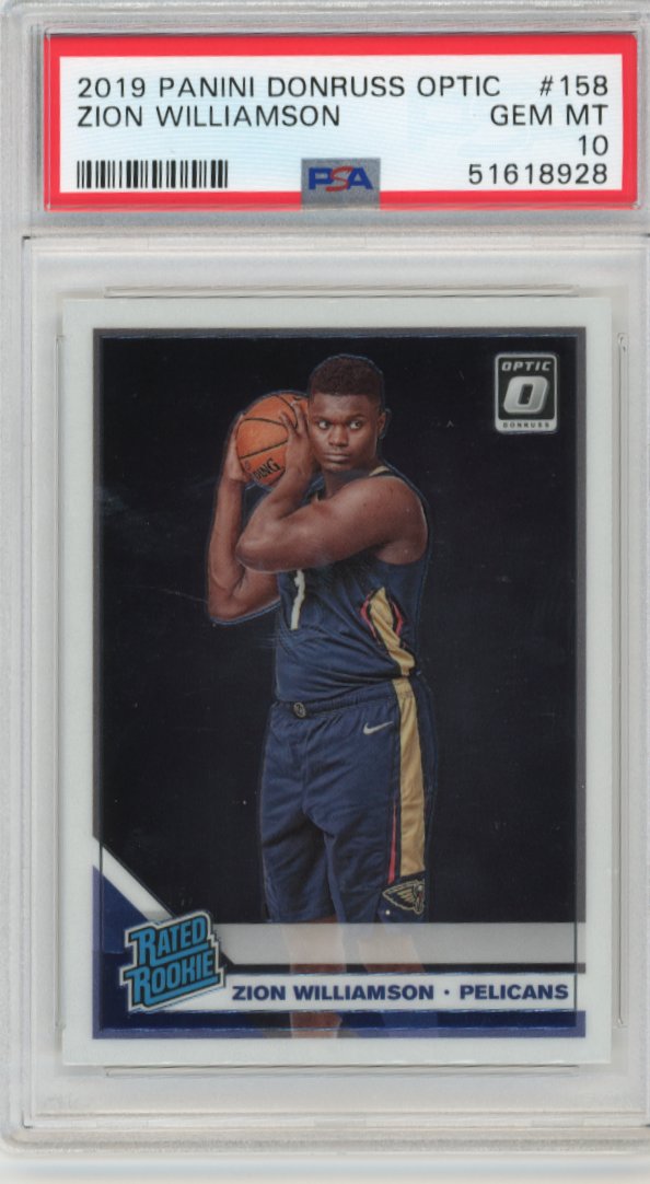 2019/20 Panini Donruss Optic Zion Williamson Rated Rookie RC #158 - PSA 10 Pelicans