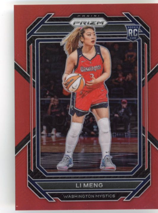 2023 Panini WNBA Prizm Li Meng  RC #132 - Red #/199 Mystics