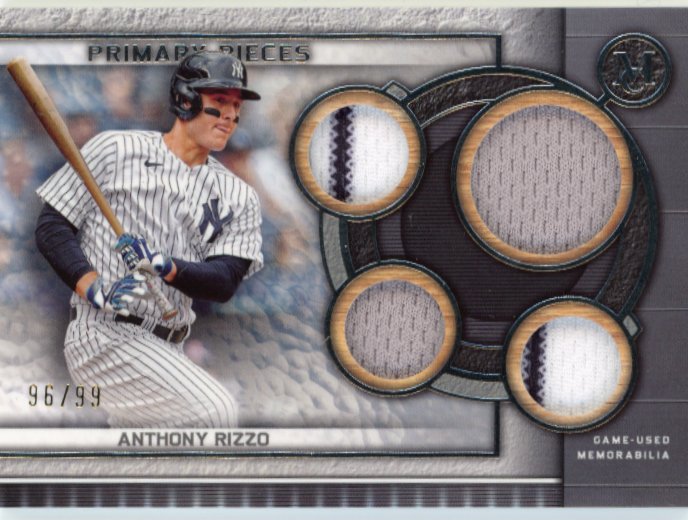 2023 Topps Museum Collection Anthony Rizzo Primary Pieces #SPPPQR-ARI - Quad Relic #/99 Yankees