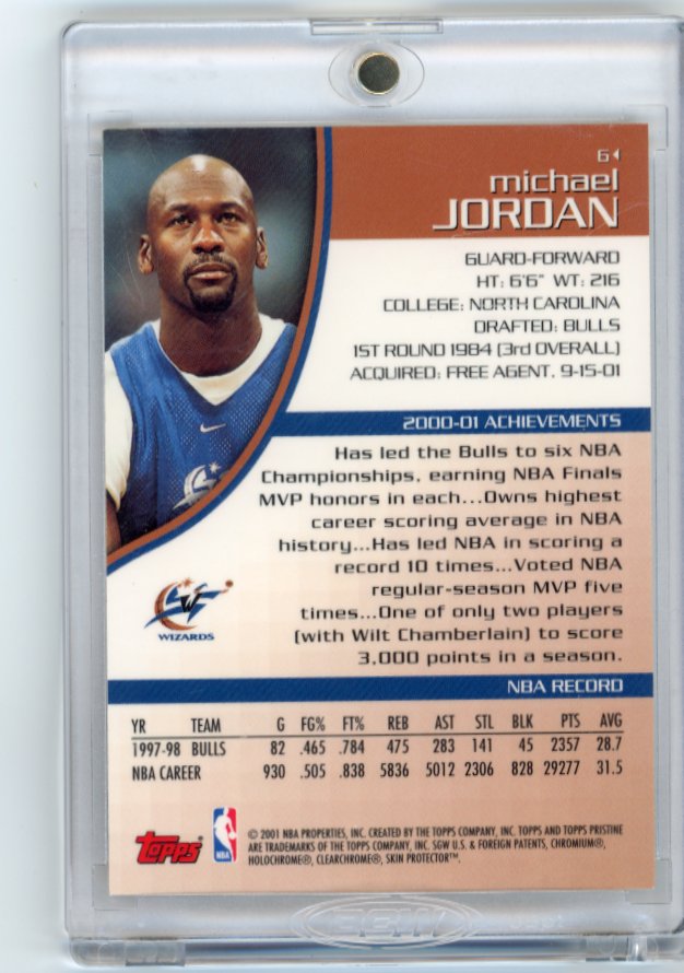2001 Topps Pristine Michael Jordan #6 - Wizards