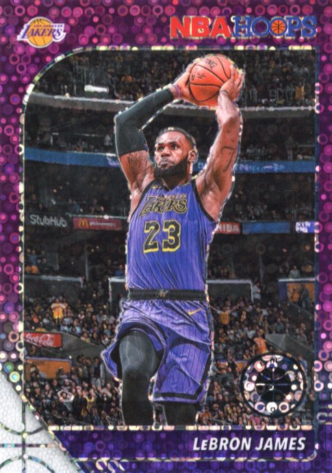 2019/20 Panini NBA Hoops Premium Lebron James #87 - Purple Disco Lakers