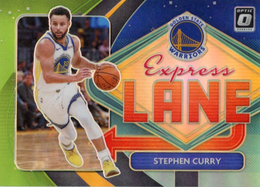 2020/21 Panini Donruss Optic Stephen Curry #3 - #/149 Lime Green Express Lane Warriors