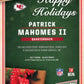 2017 Panini Black Friday Patrick Mahomes II RC #HHF-PM Happy Holidays Patch Chiefs