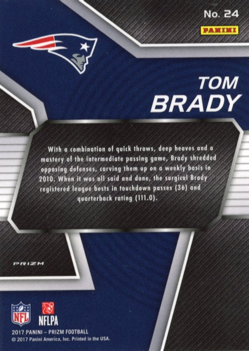 2017 Panini Prizm Tom Brady #24 - MVP Silver Patriots