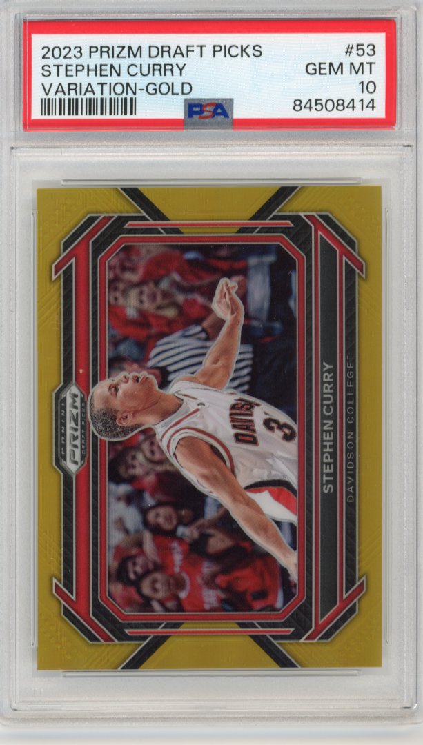 2023 Panini Prizm Draft Picks Stephen Curry #53 - #/10 Variation Gold PSA 10 Warriors