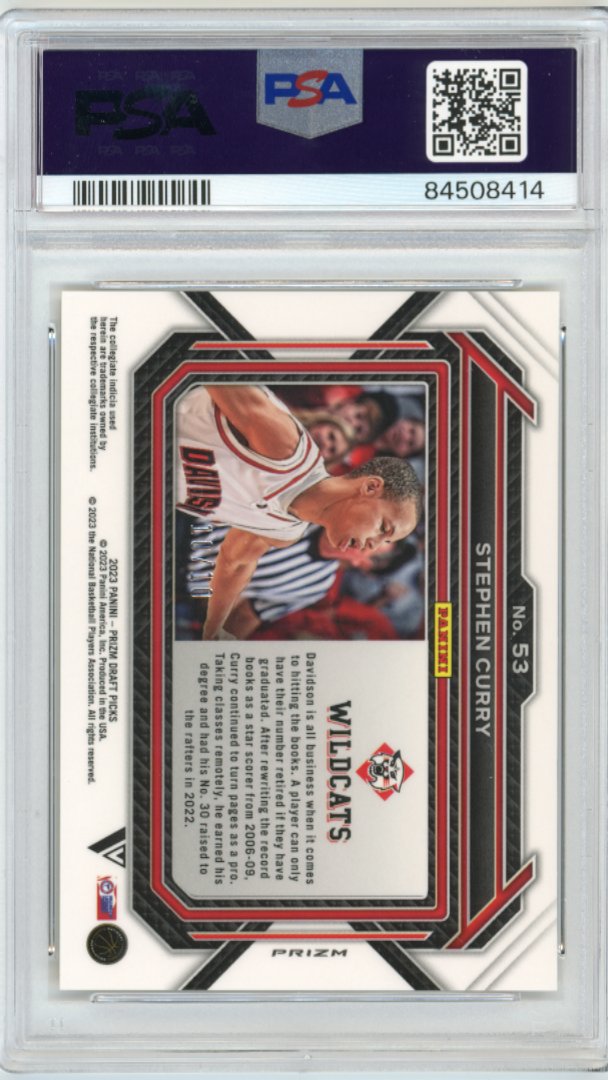 2023 Panini Prizm Draft Picks Stephen Curry #53 - #/10 Variation Gold PSA 10 Warriors