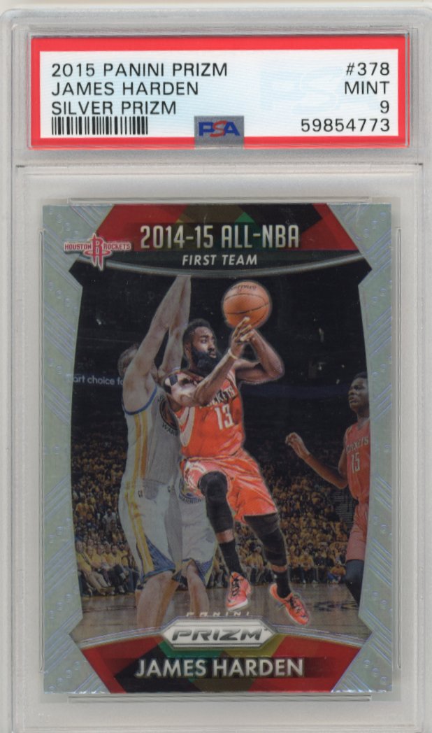 2015/16 Panini Prizm James Harden #378 - Silver PSA 9 Rockets