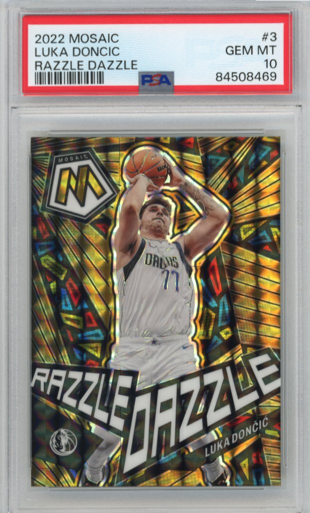 2022/23 Panini Mosaic Luka Doncic #3 - Razzle Dazzle PSA 10 Mavericks