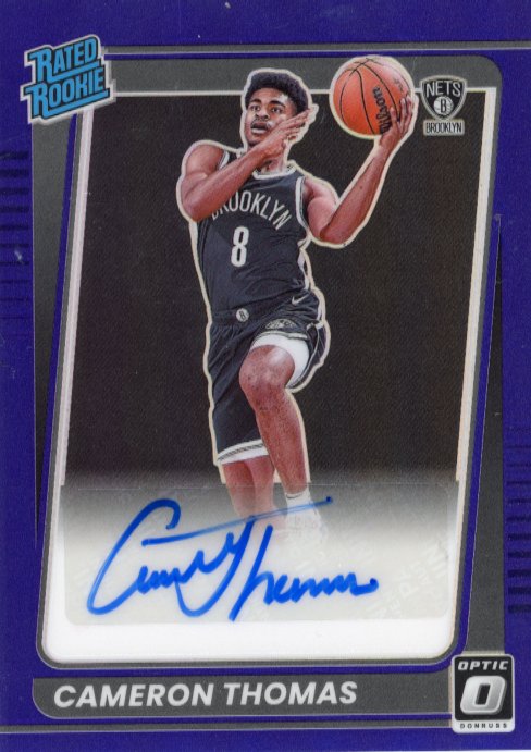 2021/22 Panini Donruss Optic Cameron Thomas Rated Rookie RC #153 - Autograph Purple Nets