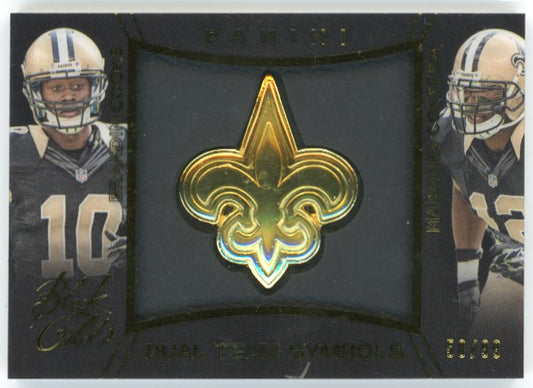 2014 Panini Black Gold Brandin Cooks & Marques Colston Dual Team Symbols #GD-11 - Relic #/99 Saints