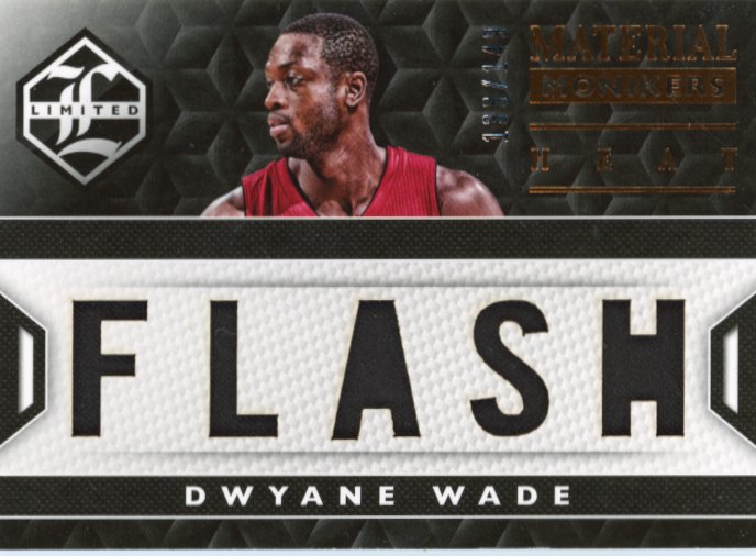 2015/16 Panini Limited Dwayne Wade Material Monikers #29 - 'Flash' Relic #/149 Heat