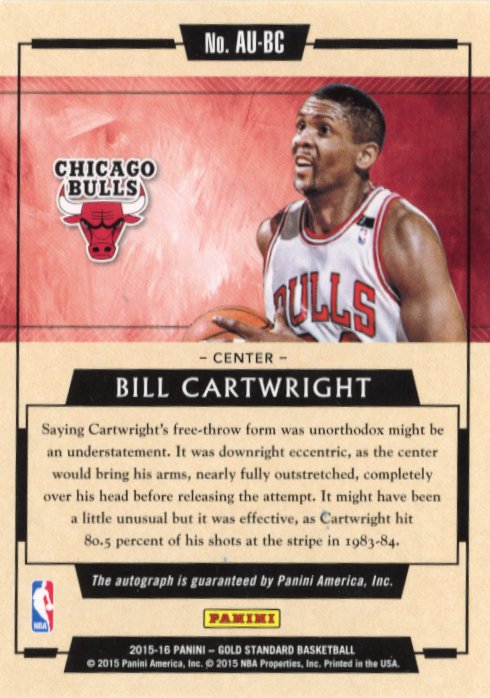 2015/16 Panini Gold Standard Bill Cartwright #AU-BC - Autograph #/79 Bulls