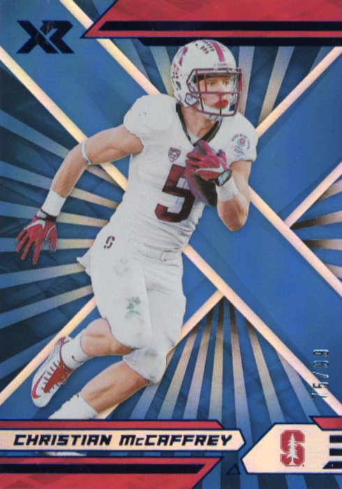 2022 Panini Chronicles XR Christian McCaffrey - #/99 Blue 49ers