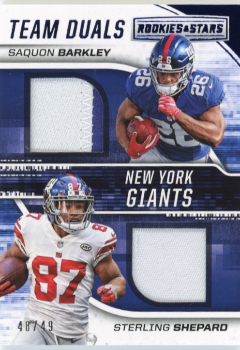 2018 Panini Rookies & Stars Saquon Barkley Sterling Shepard Team Duals #TD-19 - Dual Relic Giants