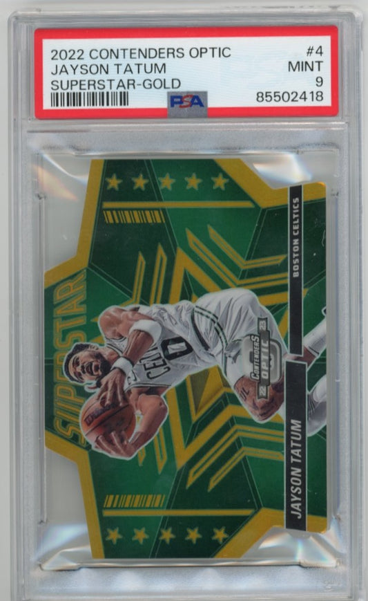 2022 Panini Contenders Optic Jayson Tatum #4 - #/10 Superstar Gold PSA 9 Celtics