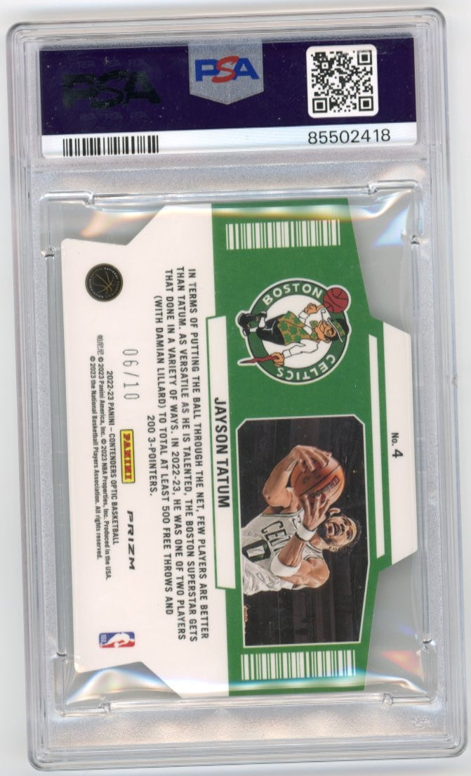 2022 Panini Contenders Optic Jayson Tatum #4 - #/10 Superstar Gold PSA 9 Celtics