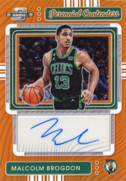 2022/23 Panini Contenders Optic Malcolm Brogdon Perennial Contenders #PCA-MBG - Autograph Orange #/25 Celtics