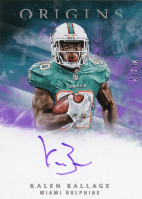 2018 Panini Origins Kalen Ballage #RA-KB - Autograph #/32 Dolphins