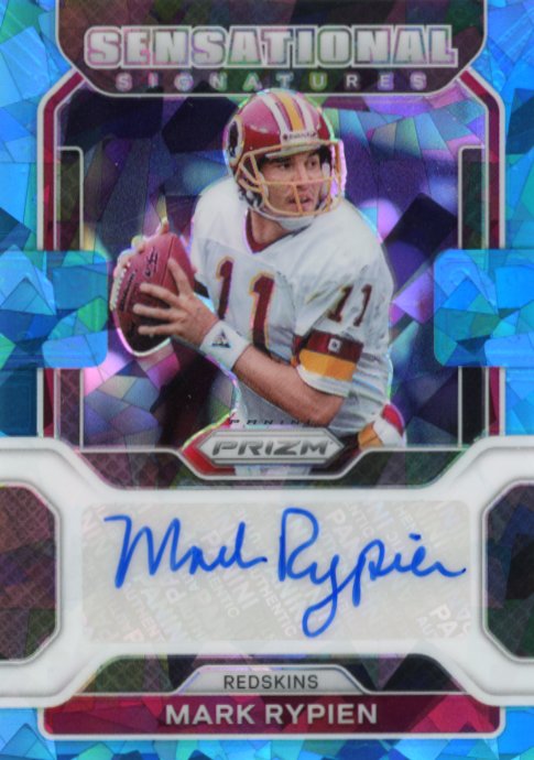 2021 Panini Prizm Mark Rypien Sensational Signatures #SS-MRY - Autograph Blue Cracked Ice #/75 Commanders