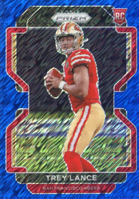 2021 Panini Prizm Trey Lance RC #333 - Blue Shimmer #/25 49ers