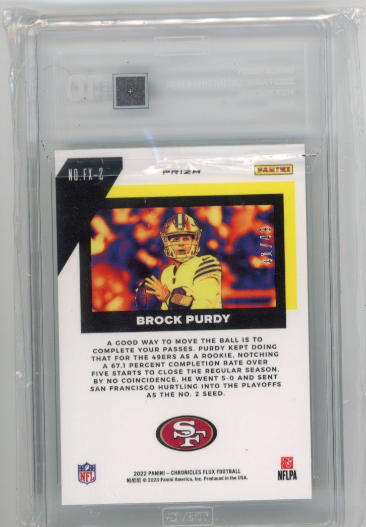 2022 Panini Chronicles Flux Brock Purdy RC #FX-2 - Green #/49 TAG 10 49ers