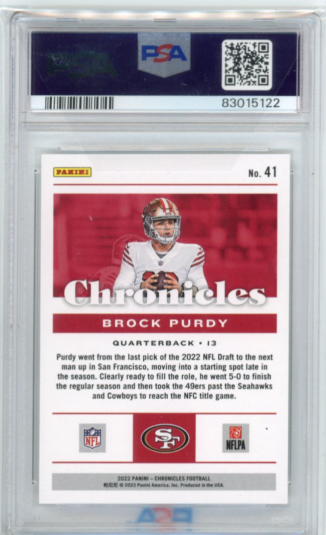 2022 Panini Chronicles Brock Purdy RC #41 - PSA 9 49ers