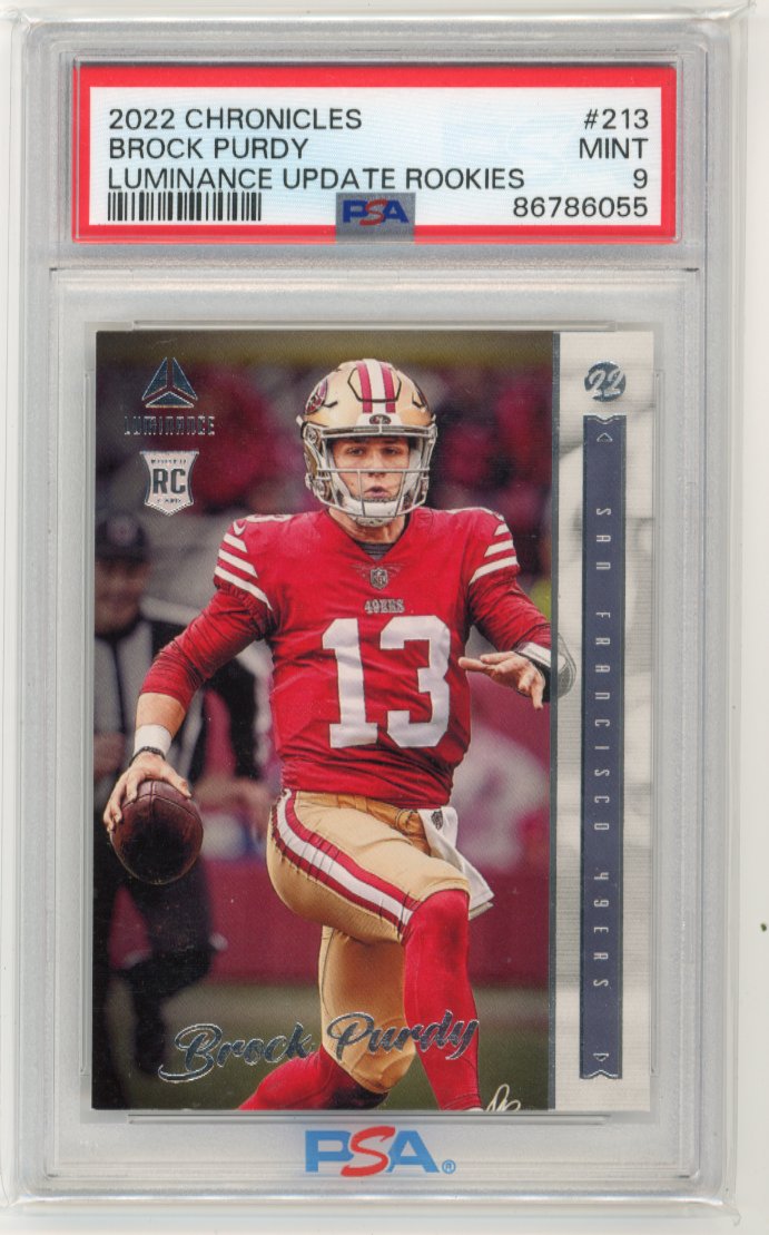 2022 Panini Chronicles Luminance Brock Purdy RC #213 - PSA 9 49ers