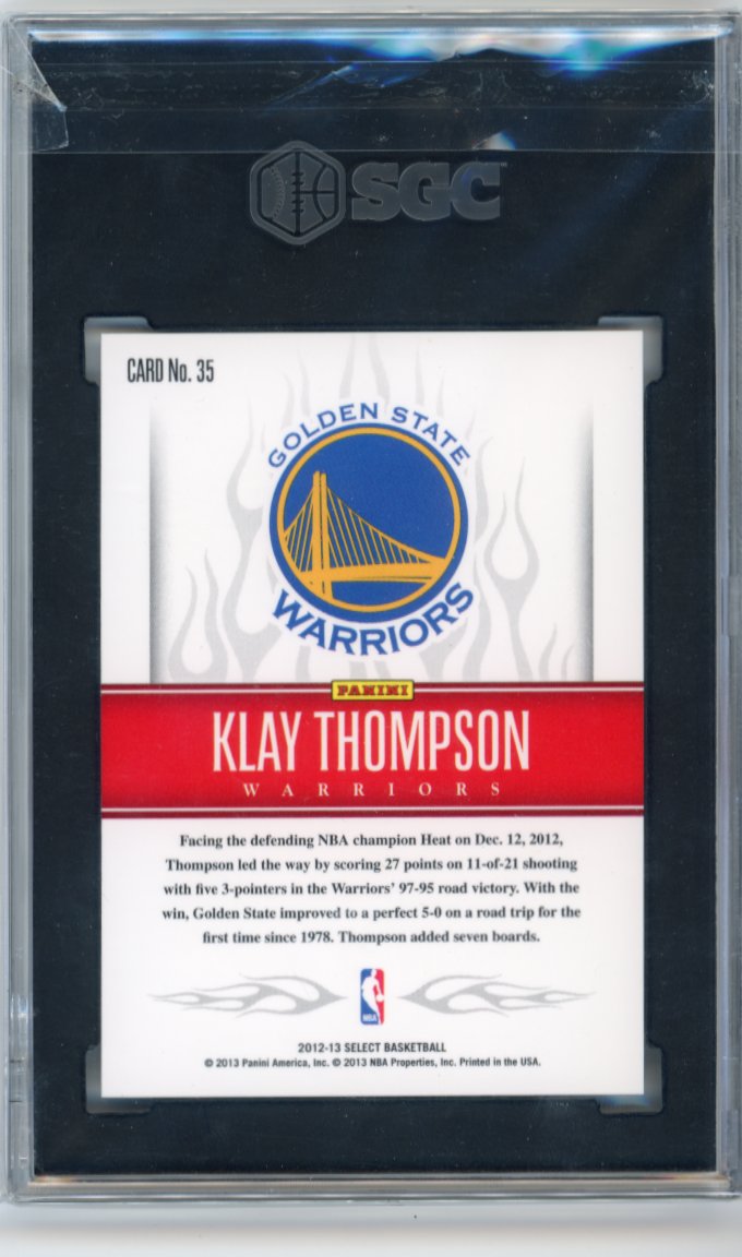 2012/13 Panini Select Klay Thompson Hot Rookies #35 - Red SGC 9.5 Warriors