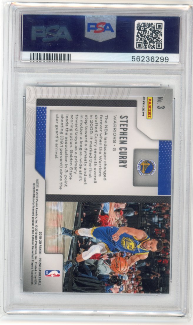 2019/20 Panini Prizm Stephen Curry Widescreen Fast Break #3 - PSA 10 Warriors