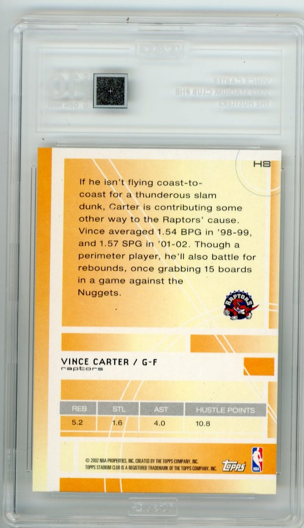 2003 Topps Stadium Club Vince Carter The Hustlers #H8 - Silver TAG 10 Raptors
