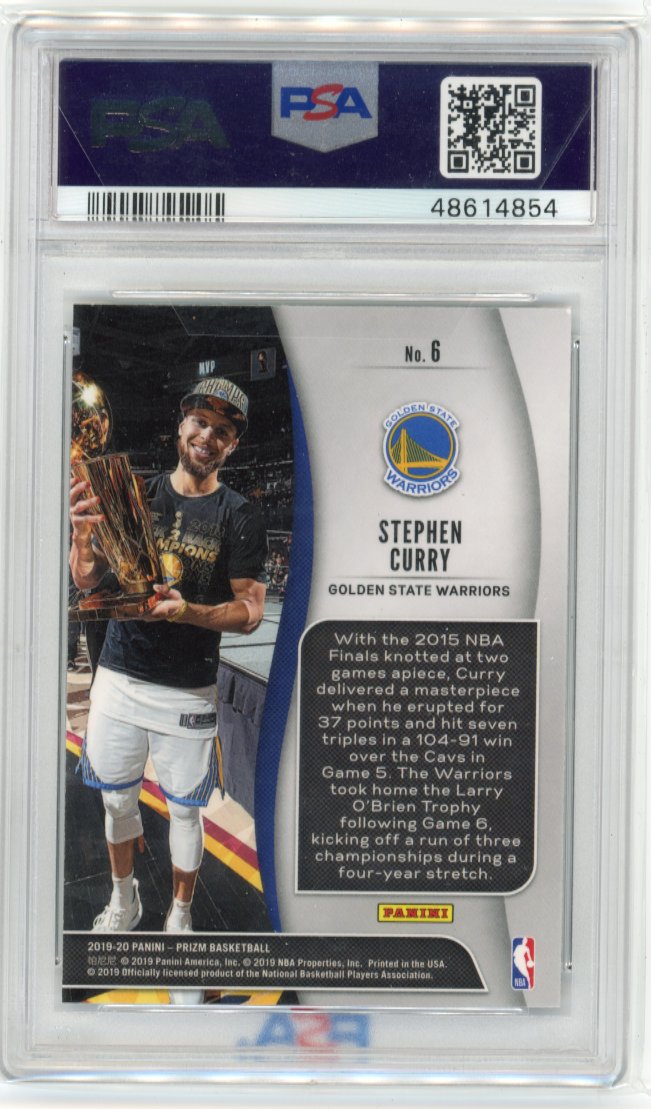 2019/20 Panini Prizm Stephen Curry NBA Finalists #6 - PSA 10 Warriors