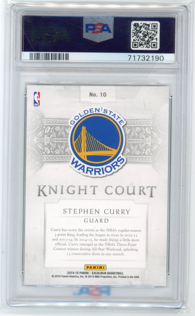 2014/15 Panini Excalibur Stephen Curry Knight Court #10 - PSA 6 Warriors