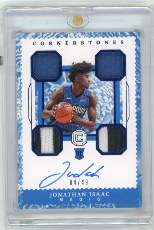 2017/18 Panini Cornerstones Jonathan Isaac RC #156 - Quad Relic Autograph #/49 Magic