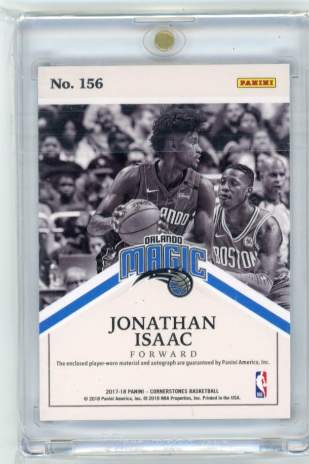 2017/18 Panini Cornerstones Jonathan Isaac RC #156 - Quad Relic Autograph #/49 Magic