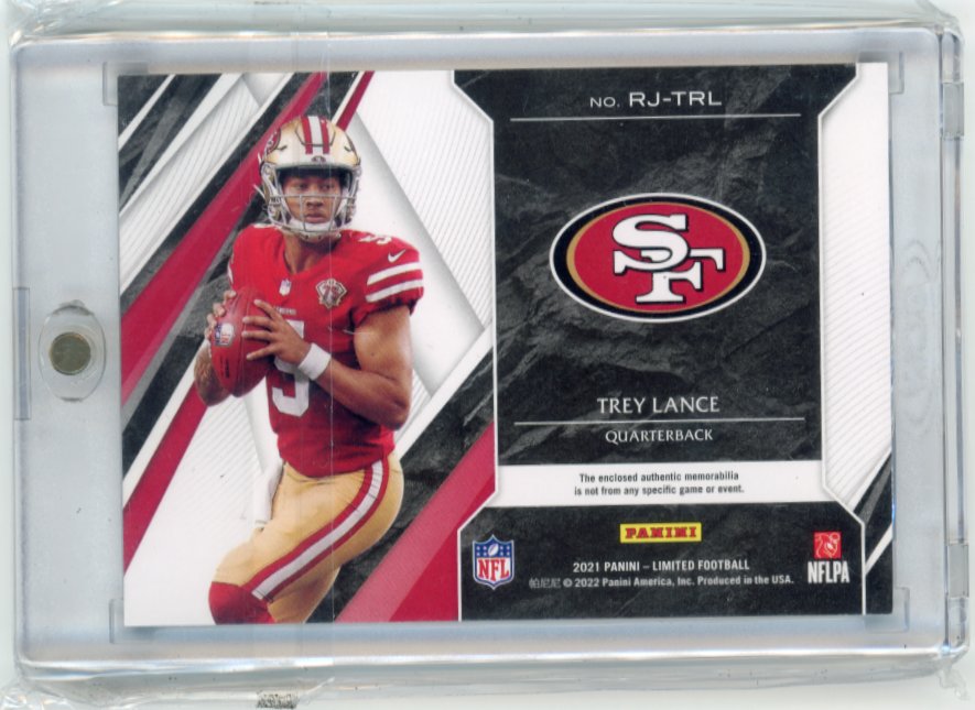 2021 Panini Limited Trey Lance RC #RJ-TRL - Silver Relic #/99 49ers