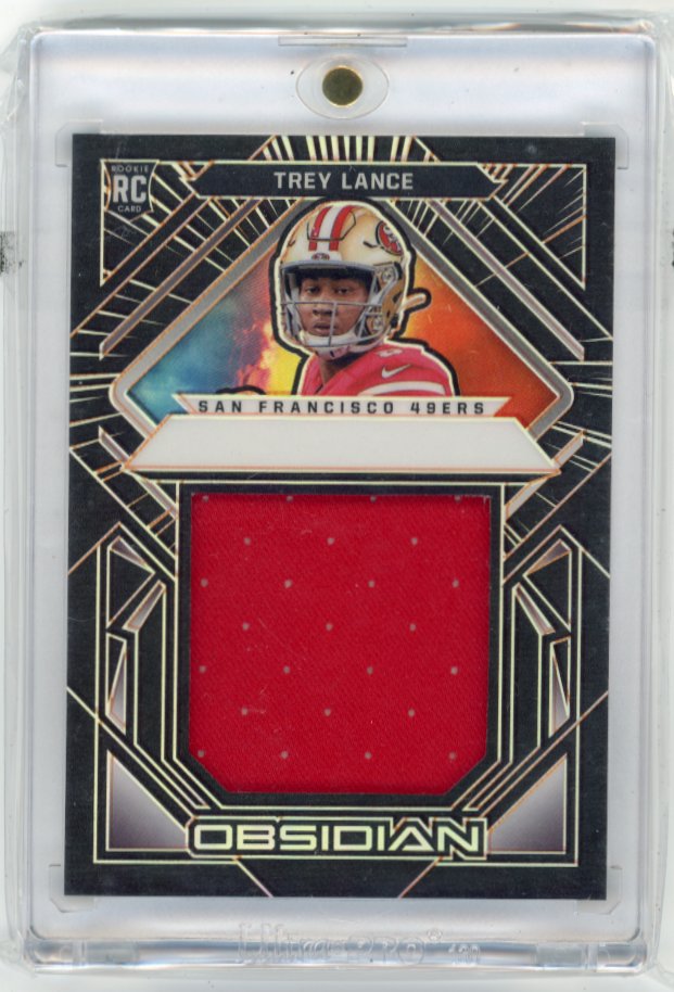 2021 Panini Obsidian Trey Lance Volcanic RC #VM-TRL - Relic #/75 49ers