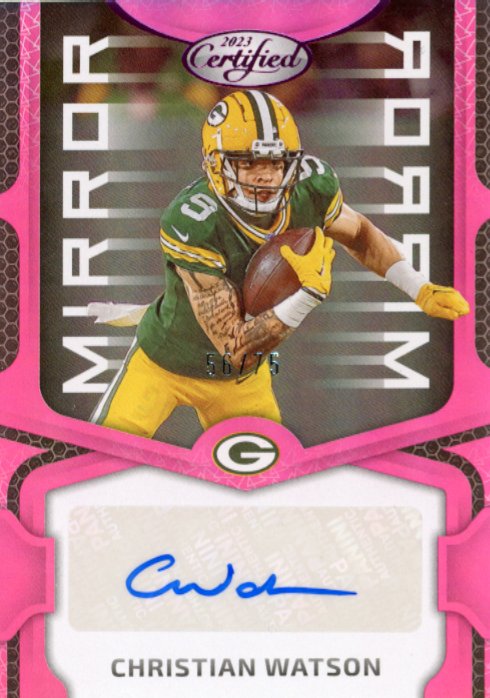 2023 Panini Certified Christian Watson #MS82 - Pink Autograph #/75 Packers