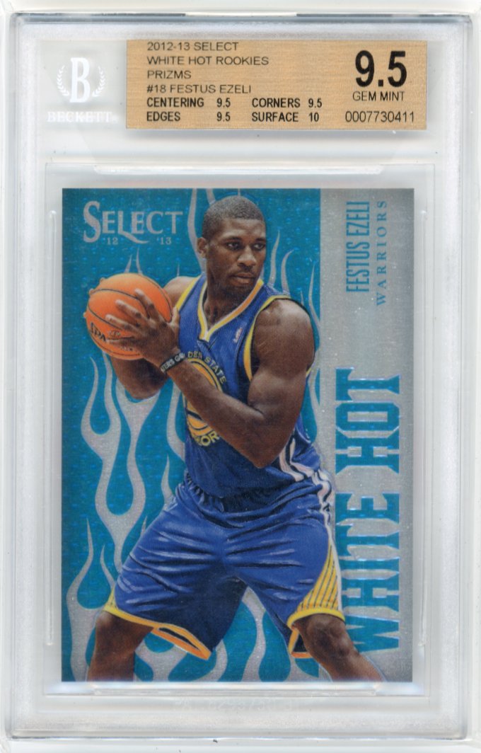 2012/13 Panini Select Festus Ezeli White Hot Rookies RC #18 - #/25 Blue Beckett 9.5