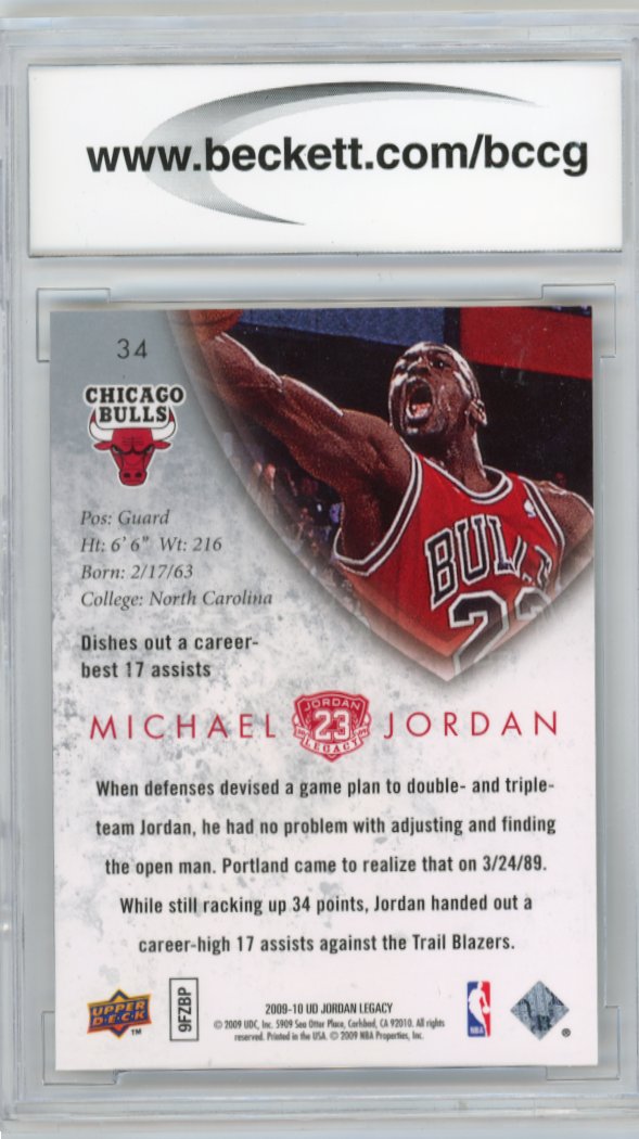 2009/10 Upper Deck Jordan Legacy Michael Jordan #34 - BCCG 10 Bulls
