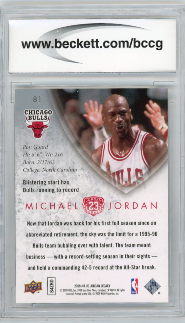 2009/10 Upper Deck Jordan Legacy Michael Jordan #81 - BCCG 10 Bulls