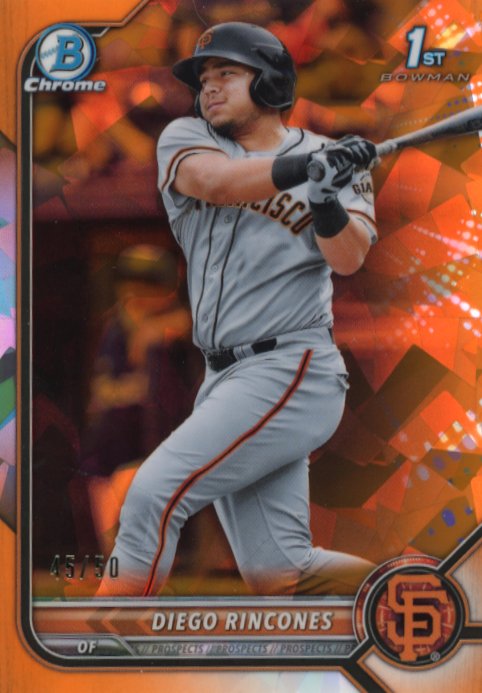 2022 Bowman Chrome Diego RIncones #BCP-65 - #/50 Orange Sapphire