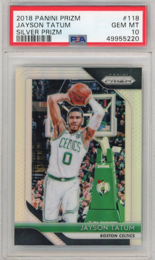 2018/19 Panini Prizm Jayson Tatum #118 - Silver PSA 10 Celtics