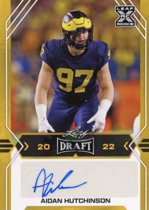 2022 Leaf Draft Aidan Hutchinson #BA-AH2 - Autograph Cal Bears