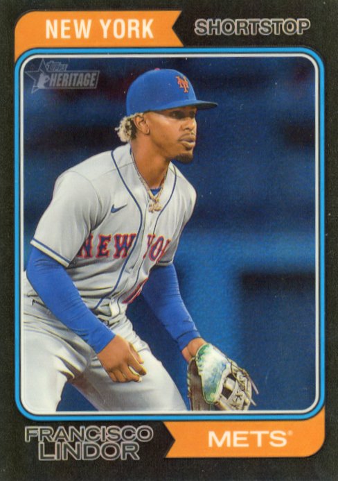 2023 Topps Heritage Francisco Lindor #401 - Black #/74 Mets