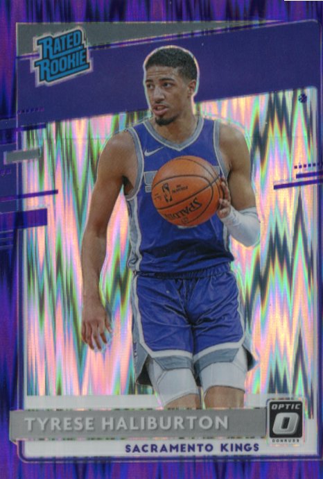 2021 Panini Optic Tyrese Haliburton Rated Rookie RC - Purple Shock Kings