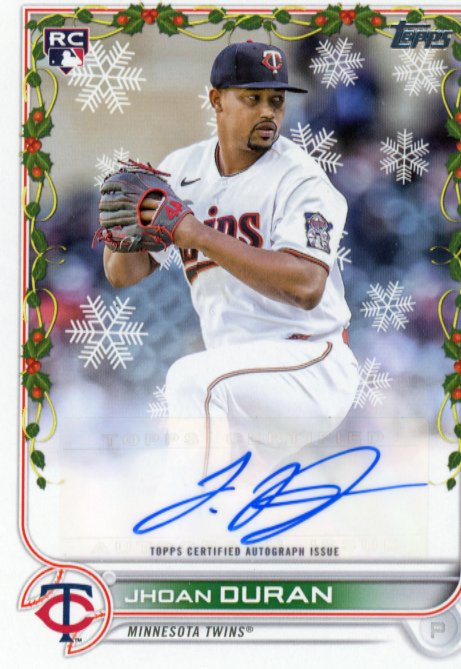 2022 Topps Jhoan Duran Holiday #WHA-JD - #/250 Autograph Twins