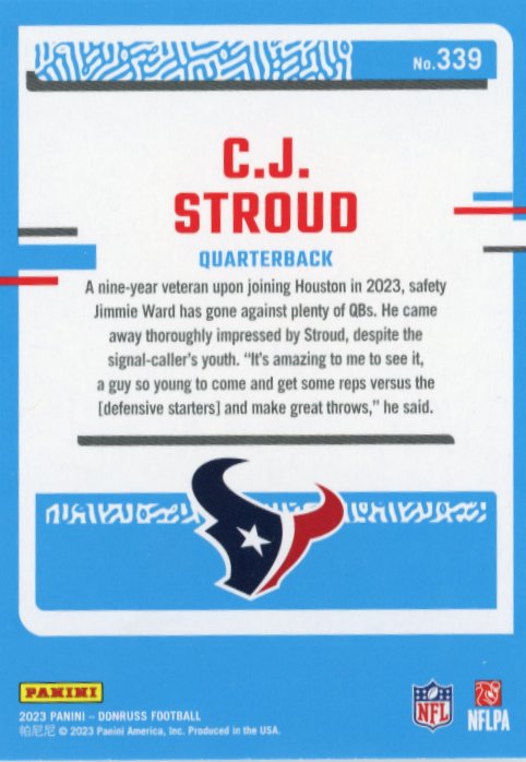 2023 Panini Donruss CJ Stroud Rated Rookie RC